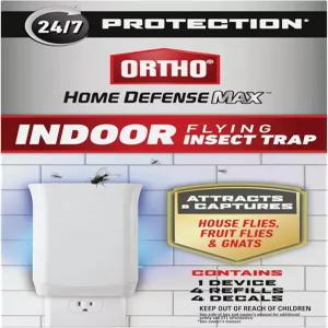 Ortho 홈 디펜스 맥스 실내 비행 곤충 트랩 집파리 초파리 날벌레를 위한 라이트 플러그인 1개 및 리필 4개
