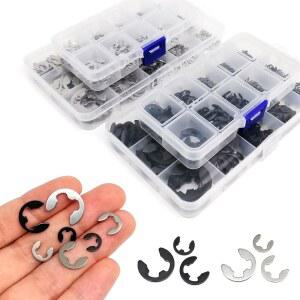 키트 M1 M15 GB896 고정 304 강철 A2 스틸 베어링 검정색 65MN 외부 서클립 스테인리스 샤프트 타입 스냅 와셔