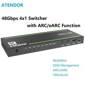 HDMI 호환 스위치  플스호환 xbox호환 시리즈 X용  8K @ 60Hz  4x1 eARC/ARC 오디오 추출기  SPDIF EDID 관