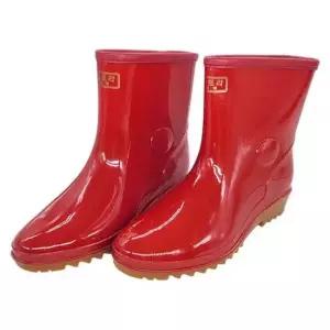 여성반장화미끄럼방지 적색 단장화 여성 짧은 미끄럼방지 주방 장화 성인여성반장화