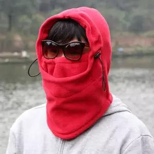 방한 마스크 후드 넥워머(레드) (남성용) 일체형목토시
