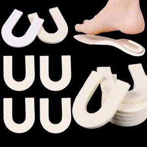 OKQX 12팩 말굽 뒤꿈치 패드 - 접착 굽 압력을 하는 1/4인치 두꺼운 펠트가 있는 모양 쿠션, 한 사이즈로 여성 남성에게 적합