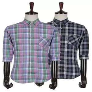 체크패턴 7부 셔츠 남성의류 남성셔츠 남성남방