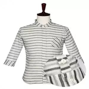 투톤 단가라 7부 셔츠 블랙 남성의류 남성남방