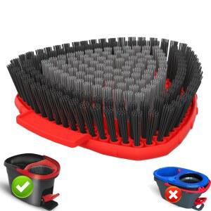 O Cedar EasyWrring 1 탱크 스핀 걸레와 호환되는 Fatmass 스크럽 브러시 머리 교체, 욕실, 주방, 욕조, 타일용 새로운 업그레이드 뻣뻣한 브리스틀 샤워 청소