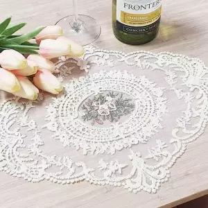 식탁 테이블 매트 레이스 자수 장미 실리콘식탁매트 WECA9AC