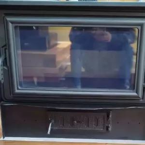 장작 난로문 벽난로문 아궁이 손잡이 장작난로문 내열유리