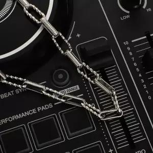 써지컬 꽈배기 사각 스퀘어 무늬 체인 목걸이