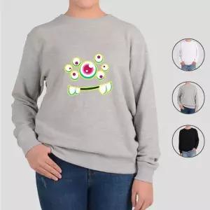 [하프클럽/알티피아]기모맨투맨 도깨비 귀여운 노랑 프린트셔츠