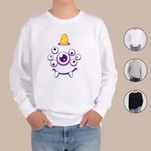 [하프클럽/알티피아]기모맨투맨 도깨비 귀여운 뿔 보라 프린트셔츠