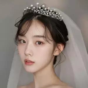 여성 셀프 웨딩 티아라 왕관 머리띠