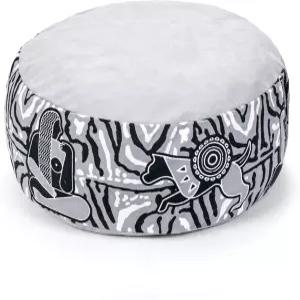 자베르 로얄 코트 자푸 명상 쿠션 - 면 100 충전재와 캔버스 커버가 있는 18인치 원형 요가 볼스터 베개