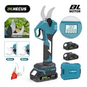 Hecus 40mm 브러시리스 전기 가지 치기 전단 2 기어 가위 18V 배터리 핀 용 과수원 관목 도구