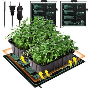 발아, 수경 재배, 양조, 육종, 실내 정원 가꾸기 및 온실용 디지털 온도 조절기 컨트롤러 방수 식물 묘목 열 매트가 포함된 ROCEI 2팩 매트 20 x 20.75 인치