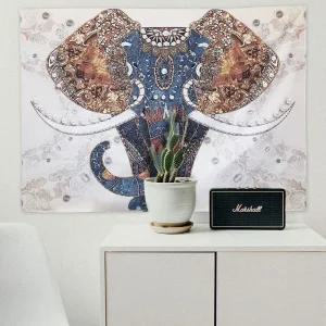 대형 패브릭 포스터 코끼리 L/가리개포스터/가림막포스터/감성캠핑가랜드/거실꾸미기/꾸미기포스터/데코