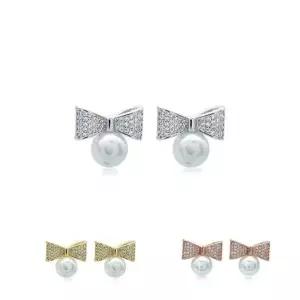 [다잇템] 여자 실버침 골져스 큐빅 클래식 진주 귀걸이_24094719_588872