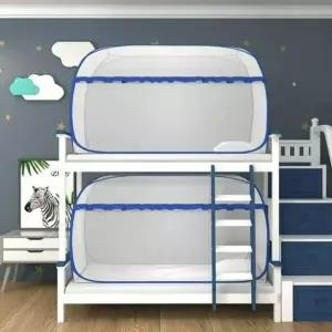 1인용 보온 방한 수면 텐트 원터치 사각 난방텐트 2층 구름상단블루한 기타