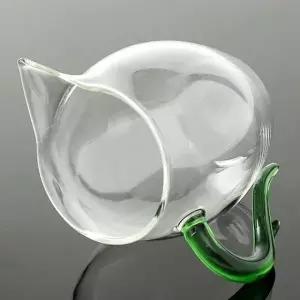 홍차용 손잡이 투명컵 레드 티포트