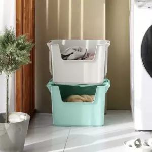 우림 국산 수납 바구니 민트 세탁바구니 분리수거함 / W50XD33.3XH32