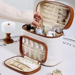 화장솜보관함 빗통 메이크업박스 라운드 박스 립스틱꽂이 메이크업