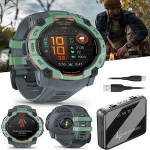 웨어러블 4U 가민 인스팅트 3 50mm AMOLED 디스플레이 견고한 야외 GPS 스마트워치 금속 강화 베젤 내장