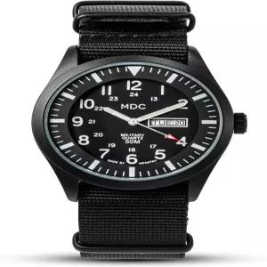 보병 남성용 손목시계 야전 군용 시계 아날로그 블랙 전술 야외 스포츠 워크 방수 날짜 12/24시간 육군