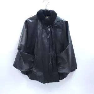 가다컴퍼니 FRABELLE 프라벨레 밍크배색 프렌치 천연 가죽자켓 케이프스타일 C426