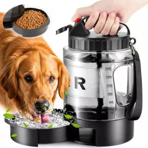 휴대용 반려견 물병 그릇 - 반려견용 77온스 여행용 디스펜서 대형 반려동물 음료에 적합하며 야외 캠핑