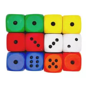 TNB 고무 스펀지 주사위 4cm 12개입 게임 놀이 던지기 소프트 게임용