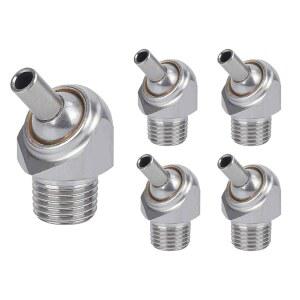 DCYCBTH 5PC M10*1.25Px 10/30/50mm 조절 가능한 304 스테인리스 스틸 냉각 노즐, CNC 공작 기계 및 센터의 고압 냉각에 적합(파이프 길이 10mm) (HTAM-10-10)
