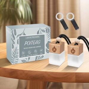 자동차 방향제 걸이 2팩, 블랙 시더 및 주니퍼 오일 에어 , 오래 지속되는 자동차 향기, 여성 남성용 자동차 액세서리