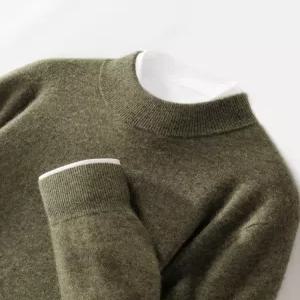 남자 반목티 캐시미어 캐주얼 폴라티 겨울 니트티