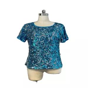 라운드반팔 스팽글 반짝이 오버핏 레터링 메쉬 여성용