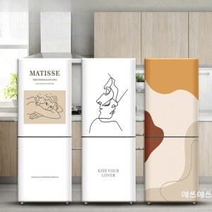 냉장고 리폼 시트키 북유럽풍 소녀01 마랑 필름 방수 조각의 모란디 붙이는 예술
