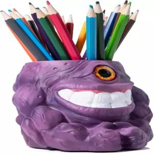 레탑클라우트 장식용 원 드 퍼플 몬스터 펜 홀더 수지 재질 머슬 디자인 다목적 데스크탑 정리함 4IN