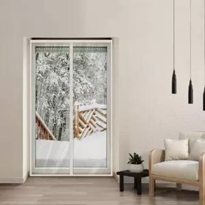 자석 방풍 커튼 현관 방문 보온 방충 방한 틈막이 120x210cm 설치간편 겨울대 화이트