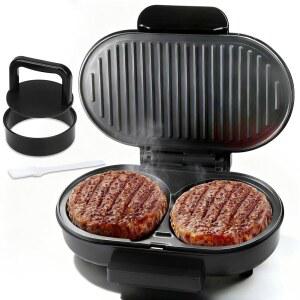 파인메이드 더블 미니 그릴 메이커, 아침 샌드위치 버거 프레스 패티 파니니 그릴, 소형 전기 아침, 점심, 간식 만들기에 이상적입니다