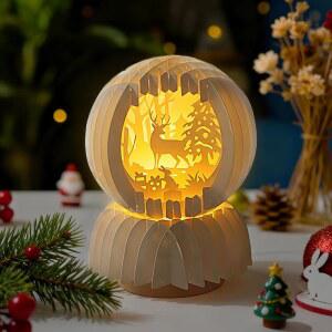 글루글리터 조명 크리스마스 장면 탁상 장식, 맨틀, 실내, 새해, 엄마, 언니, 선생님, 가족을 위한 선물 LED로 겨울 숲을 밝히세요