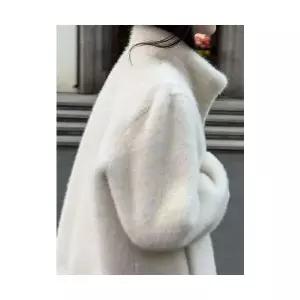 마킷4 여성 모피코트 퍼 일체형 겨울 뽀글이 보온 코트 JEN4