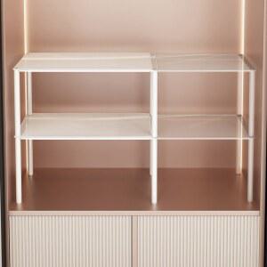 길이 조절 칸막이 옷장 다층 가능한 적층형 수납 정리대 선반 철제