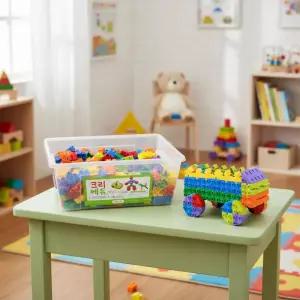 캐스B 영재 커넥팅 블록 크리에듀 블럭놀이 만들기 블럭 조립 쌓기놀이 대용량 (300p)