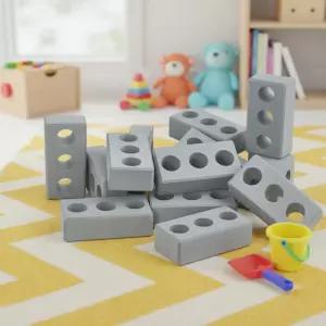 캐스B 시멘트 벽돌블럭 튼튼 소프트 블록 쌓기놀이 집짓기 성쌓기 장난감 (40pcs)