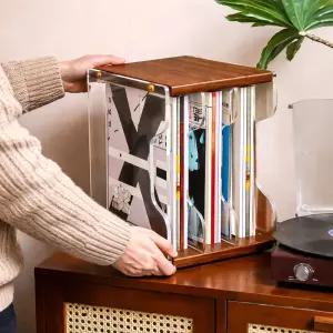 원목 아크릴 LP보관함 수납함 턴테이블 엘피 보관거치대 3단