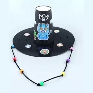 4인용 까치 호랑이 도안 한국전통 갓만들기 미니 갓 꾸미기 학습교재 창의력 체험수업