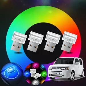 닛산 큐브 3세대 1.8 (09-14) 차량용 USB LED 무드등 7컬러 앰비언트 조명 4개