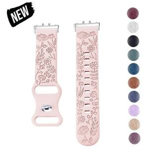 [호환품]삼성 호환 갤럭시 호환 핏 3 시계 밴드 실리콘 조각 팔찌 꽃 대한 프린팅 디자인 스트랩