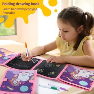 어린이를  접이식 칠판 그림판 그림과 글을 반복적으로 닦을 수  책(12색펜 )