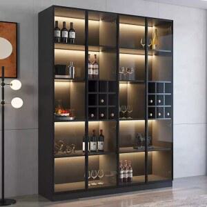 인테리어 조명 붙이는 양주장식장 건프라 술진열장 장식장 유리장 양문형 무대 네일샵 KC
