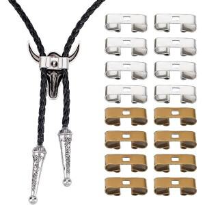 호환품32Pcs 2 스타일 직사각형 볼로 타이 슬라이드 걸쇠 액세서리 DIY 만 호환들기 골동품 청동 빈