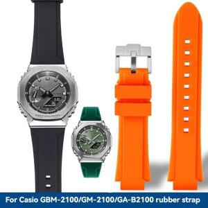 [호환품]카시오 호환 GM-2100 수지 실리콘 방수 시계 스트랩 16mm 손목 밴드용 수정된 고무